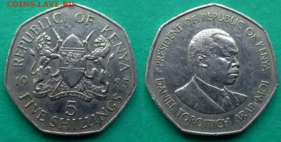 Кения - 5 шиллингов 1985 года до 26.12 - кения 5 шиллингов 1985 года