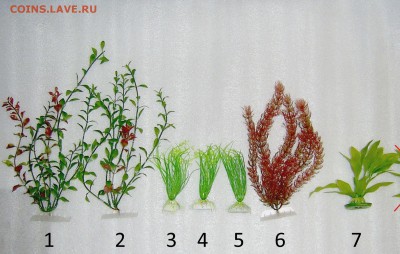 Аквариумные растения Декорации пластик в лоте 7 ШТУК растени - рас1
