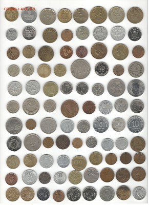 Иностранные монеты, 50 стран,200 шт. по фикс-ценам. - Подборка иностранных, скан Б, сторона 1