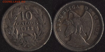 Чили 10 сентаво 1933 до 22:00мск 31.12.18 - Чили 10 сентаво 1933
