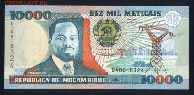 Мозамбик 10000 метикал 1991 unc 10.01.19. 22:00 мск - 2