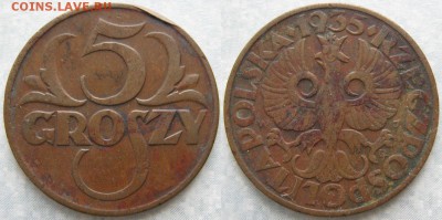 Польша 5 грошей 1935 до 21-01-19 в 22:00 - Польша 5 грошей 1935     7965