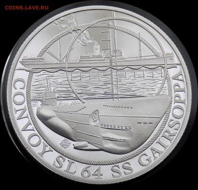 Гибралтар 1 фунт 2015 Конвой SL 64 и SS Gairsoppa РЕДКАЯ - Реверс 2.JPG