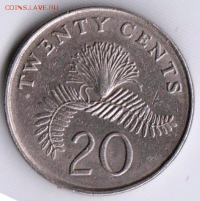 Сингапур 20 центов 1987 г. до 24.00 04.02.19 г - 045