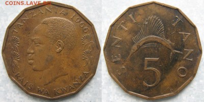 Танзания 5 центов 1966 до 05-02-19 в 22:00 - Танзания 5 центов 1966     6745