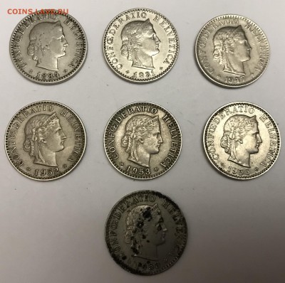 Подборка монет Швейцарии с 1 рубля - BA50C1BC-749D-4D7E-BA8B-7BFBD5D15449
