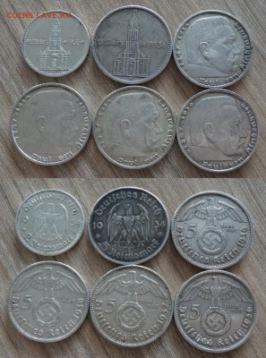 5 марок 1938 (гинденбург) + 50 центов сша 1946 (букер ) - BLic21wsRTU