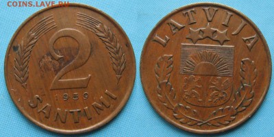 Латвия 2 сантима 1939 до 20-02-19 в 22:00 - Латвия 2 сантима 1939    2882