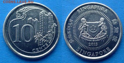 Сингапур - 10 центов 2013 года до 19.02 - Сингапур 10 центов 2013