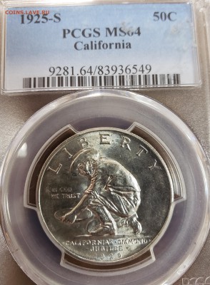 50 центов США California PCGS MS64 до 27.02 22.00 Мск - Cal1