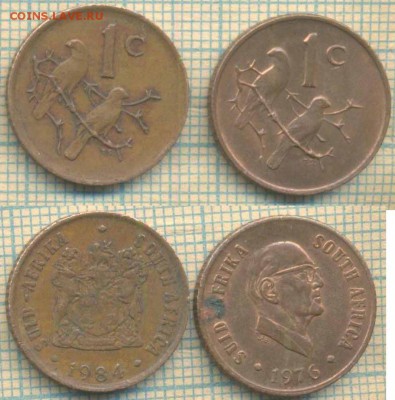 ЮАР 1 цент 1976,1984 гг., до 27.02.2019 г. 22.00 по Москве - ЮАР 2 монеты 5328