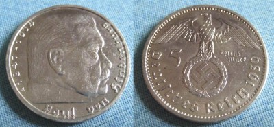 5 марок Германии, серебро, лот из 3-х монет - 5m-3