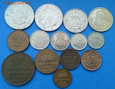 Швеция - подборка из 14 монет до 3.03 - сборки 010