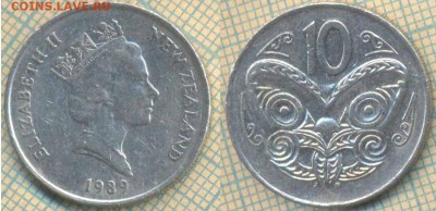 Новая Зеландия 10 центов 1989 г., до 06.03.2019 г. 22.00 по - Новая Зеландия 10 центов 1989  5416