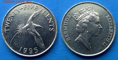 Бермуды - 25 центов 1995 года до 12.03 - Бермуды 25 центов 1995