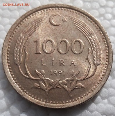 Турция 1000 лир 1991 до 21.03.19 - 28