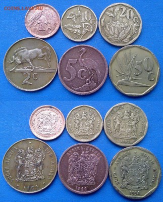 ЮАР - подборка из 6 монет до 23.03 - ЮАР 6 монет