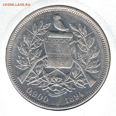 Монеты Ц. и Л. Америки из коллекции на оценку и спрос - 3 - 1 песо 1894()