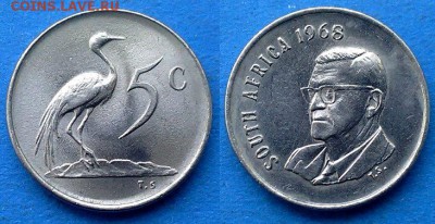 SOUTH AFRICA) 1968 года до 1.04 - ЮАР 5 центов 1968