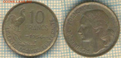 Франция 10 франков 1954 г., до 03.04.2019 г. 22.00 по Москве - Франция 10 франков 1954  5849