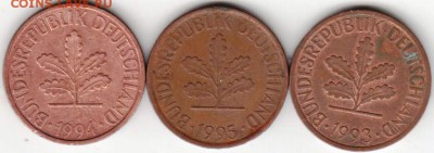 Германия 2 пфеннига 1993-1995 г. G, D, F до 24.00 04.04.19 г - 003