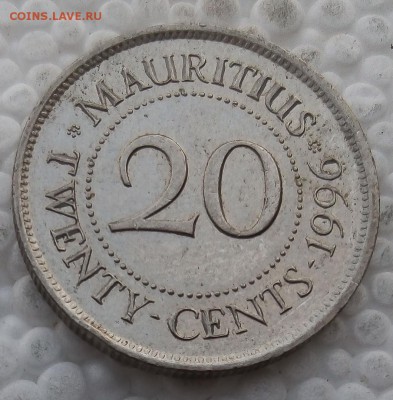 Маврикий 20 центов 1996 до 02.04.19 - 10