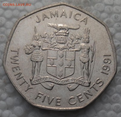Ямайка 25 центов 1991 до 09.04.19 - 8