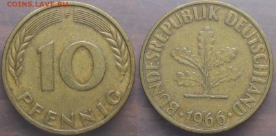 Монеты Германии 10 пф. 1966 F - Германия 1966. 10 пф. F.JPG