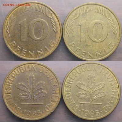 Монеты Германии 10 пф. 80-е года - Германия 1985. 10 пф. D, J.JPG