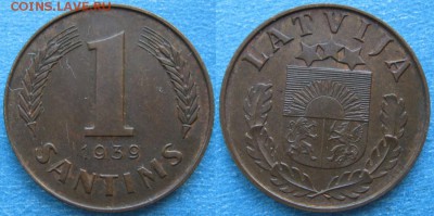 Латвия 1 сантим 1939 до 29-04-19 в 22:00 - Латвия 1 сантим 1939    187-ас45-9650