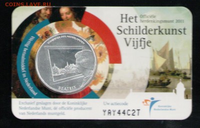 НИДЕРЛАНДЫ 5 ЕВРО 2011 ЖИВОПИСЬ UNC В БЛИСТЕРЕ - 4 001