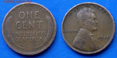 США - 1 цент 1928 года (БОМД) до 30.04 - США 1 цент 1928