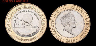 Биметаллические монеты Мира_новинки - Gibraltar2P2018CalpeHouse