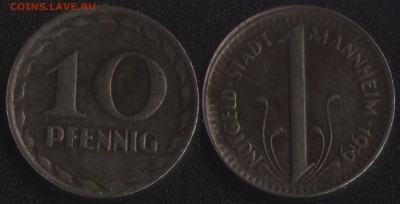 Нотгельды Германии по фиксированной цене - Маннхейм 10 пфеннигов 1919 (продажа)