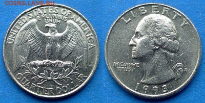США - ¼ доллара 1993 года до 28.05 - США 1.4 доллара 1993