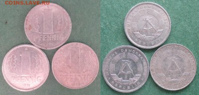 Монеты ГДР 1960-1989 1 пф. - Монеты ГДР 1 пф 1971-1979.JPG