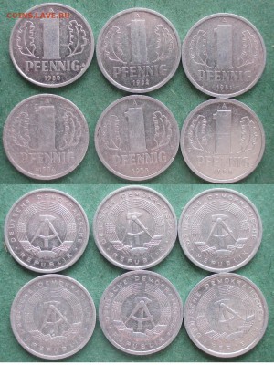 Монеты ГДР 1960-1989 1 пф. - Монеты ГДР 1 пф 1981-1989.JPG