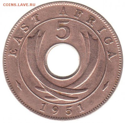 Восточная Африка 5 центов 1951 до 31.05 в 22.00 по мск - 92