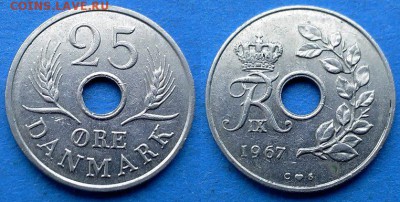 Дания - 25 эре 1967 года до 4.06 - Дания 25 эре 1967
