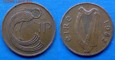 Ирландия - 1 пенни 1982 года до 4.06 - Ирландия 1 пенни 1982