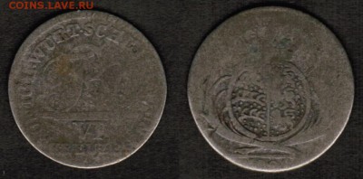 Монеты различных земель Германии (1806-1864) - 9 штук - 6 крейцеров 1806 Вюртемберг сканфото