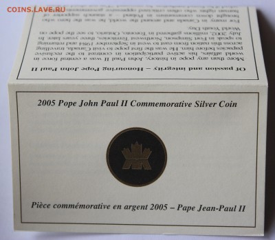 10 долларов 2005 Канада. Папа Иоанн Павел II. Серебро.Proof. - IMG_8134.JPG