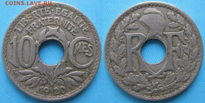 38.Монеты Франции 1918-1941г. - 38.3. -Франция 10 сантим 1920    160-ас20-5865