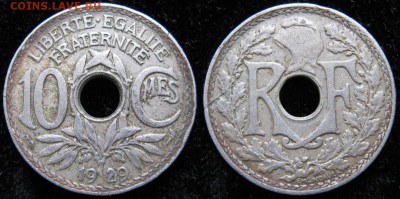 38.Монеты Франции 1918-1941г. - 38.9. -Франция 10 сантим 1929    165-ас9-5002