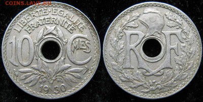 38.Монеты Франции 1918-1941г. - 38.10. -Франция 10 сантим 1930    165-ас9-2825