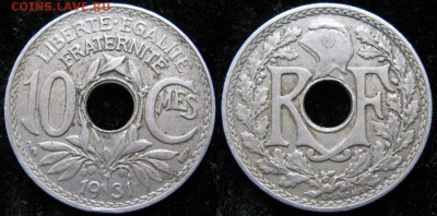 38.Монеты Франции 1918-1941г. - 38.11. -Франция 10 сантим 1931    165-ас9-5000
