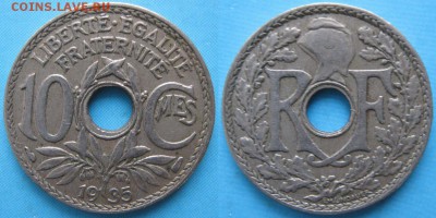 38.Монеты Франции 1918-1941г. - 38.15. -Франция 10 сантим 1935    160-ас20-5862