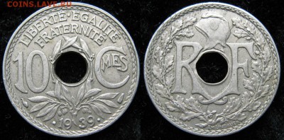 38.Монеты Франции 1918-1941г. - 38.20. -Франция 10 сантим 1939    165-ас9-2821