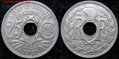 38.Монеты Франции 1918-1941г. - 38.22. -Франция 25 сантим 1927    3013