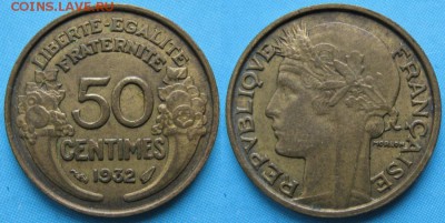 38.Монеты Франции 1918-1941г. - 38.27. -Франция 50 сантим 1932    3069